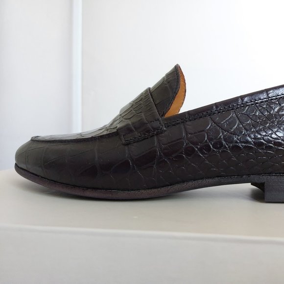 Lazzari black, faux snake skin leather loafers size 36 - Picture 4 of 15